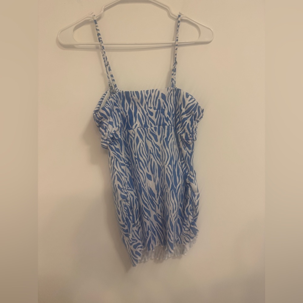 Diane Von Furstenberg Blue and White Zebra-Print Set - Picture 4 of 7
